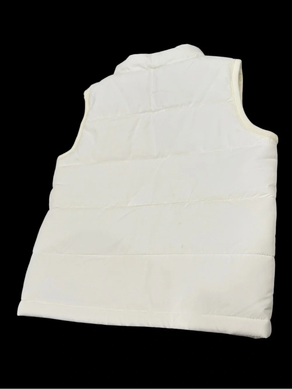 Nike Toddler White Puffer Vest with Pink & Brown Logo Accents
